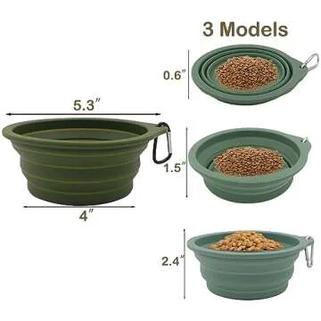 Collapsible Dog Travel Bowls - Portable Silicone Pet Dishes