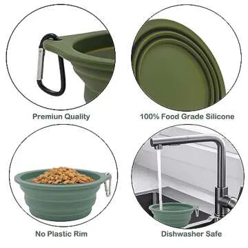 Collapsible Dog Travel Bowls - Portable Silicone Pet Dishes