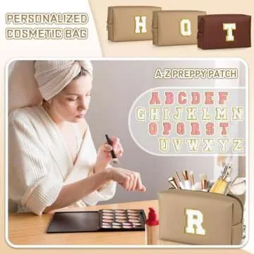 TOPEAST Monogrammed Cosmetic Bag - Stylish & Functional