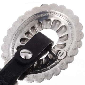Navajo Hammered Silver Concho Belt on Genuine Leather