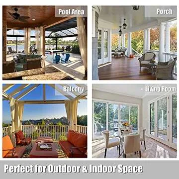 BONZER Waterproof Outdoor Curtains for Patio Gazebo Pergola Balcony - Thermal Insulated Sunlight Blocking Grommet Blackout Curtains for Bedroom Living Room,1 Panel, 100W x 84L inch, Cream