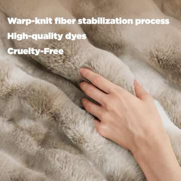 Bedsure Faux Fur Blanket - Soft & Fluffy, Bubble Blanket for Couch, Sofa, Bed - Fuzzy, Cozy, Plush, Thick & Warm for Winter, Christmas Decor Gifts for Women, Beige, 50x70 inches