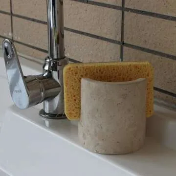 Elegant Travertine Sponge Holder for Kitchen Decor