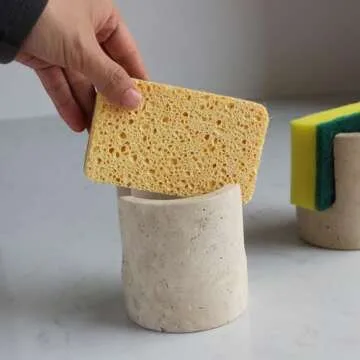 Elegant Travertine Sponge Holder for Kitchen Decor