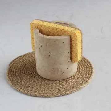 Elegant Travertine Sponge Holder for Kitchen Decor
