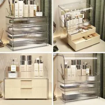 DASITON Clear Makeup Organizer with Large Capacity for Storage