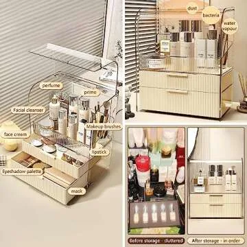 DASITON Clear Makeup Organizer with Large Capacity for Storage