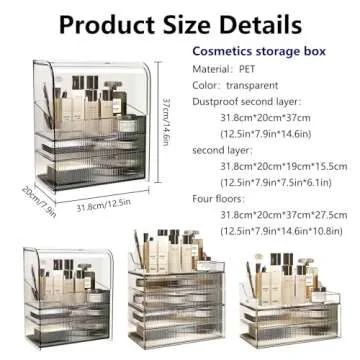 DASITON Clear Makeup Organizer with Large Capacity for Storage