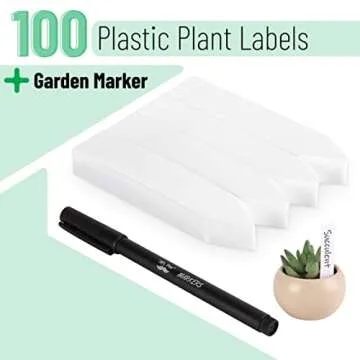 Mr. Pen Plastic Plant Labels - 100 Pcs, 4" Waterproof Plant Markers for Garden