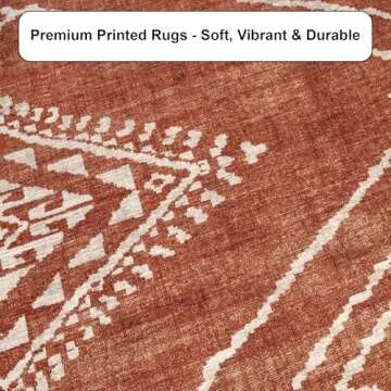ReaLife Machine Washable Area Rug Runner - Moroccan Diamond Tribal - Jax - Orange 2'6" x 6'