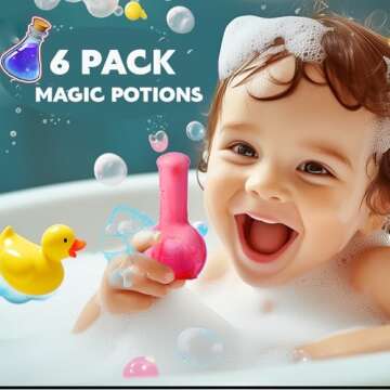 MeCids Magic Potion Bubble Bath Bombs for Kids - Safe & Non-Toxic Bath Color Tablets Bath Potions fo...