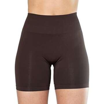 AUROLA Intensify Workout Shorts for Women Seamless Scrunch Short Gym Yoga Running Sport Active Exercise Fitness Shorts(S,Chocolate Plum)