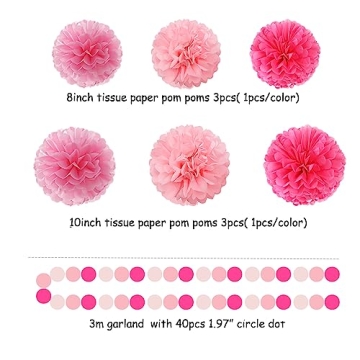 Vibrant 23pcs Rose Hot Pink Party Decorations for Events