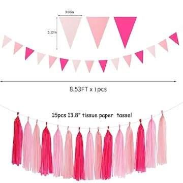 Vibrant 23pcs Rose Hot Pink Party Decorations for Events