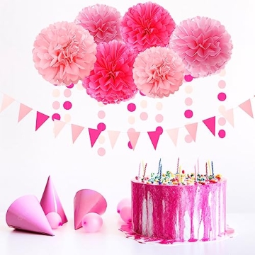 Vibrant 23pcs Rose Hot Pink Party Decorations for Events