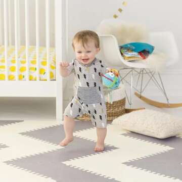 Soft Non-Toxic Baby Play Mat | Toddler Playmat | 72 Pcs 51.2 in x 64 in | Colorful Jigsaw Puzzle Pla...