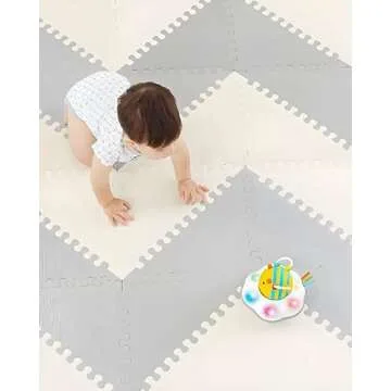 Soft Non-Toxic Baby Play Mat | Toddler Playmat | 72 Pcs 51.2 in x 64 in | Colorful Jigsaw Puzzle PlayMatFoam Floor Mats for Kids & Babies | EVA Foam Interlocking Tiles for Gym, Nursery, Playroom