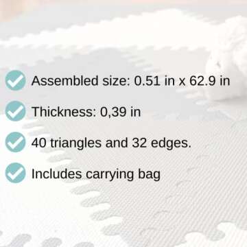 Soft Non-Toxic Baby Play Mat | Toddler Playmat | 72 Pcs 51.2 in x 64 in | Colorful Jigsaw Puzzle PlayMatFoam Floor Mats for Kids & Babies | EVA Foam Interlocking Tiles for Gym, Nursery, Playroom