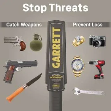 Garrett Super Scanner V Metal Detector for Adults Professional, Made in The USA, Security Wand, Scans All Metals
