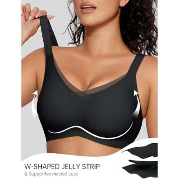 OEAK Womens Wireless Bras V Mesh Comfortable Bralette Supportive Tshirt Bra No Underwire Seamless Pu...