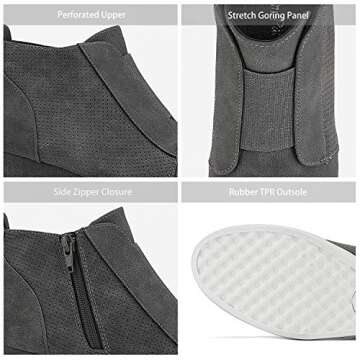 DREAM PAIRS Platform Wedge Sneakers Ankle Booties for Women