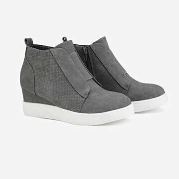 DREAM PAIRS Platform Wedge Sneakers Ankle Booties for Women