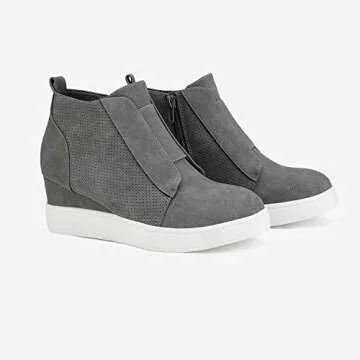 DREAM PAIRS Platform Wedge Sneakers Ankle Booties for Women