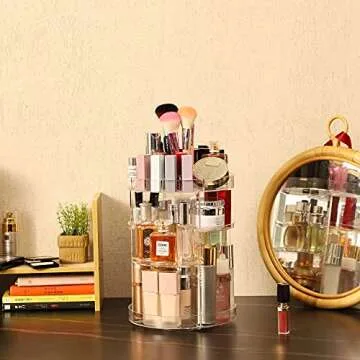 Cq Acrylic 360 Degree Rotating Makeup Organizer for Vanity
