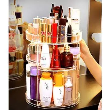 Cq Acrylic 360 Degree Rotating Makeup Organizer for Vanity