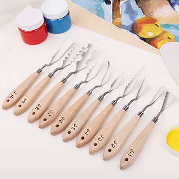Togood 10pcs Stainless Steel Spatula Palette Knives For Artists, Art Tools For Oil Painting Acrylic ...