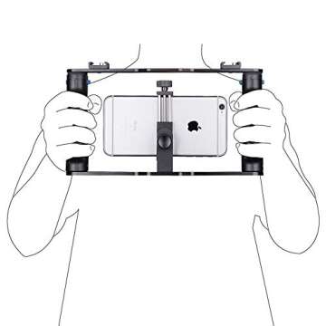 YELANGU Aluminum Smartphone Video Rig Filmmaking Recording Vlogging Rig Case,Cell Phone Movies Mount Stabilizer for Mobile Phone Film Maker Videographer for iPhone Xs Max XR X 8 7 Plus