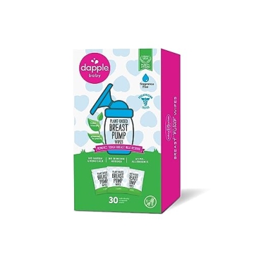 Breast Pump Wipes by Dapple Baby - Hypoallergenic, 30 Count, Fragrance Free
