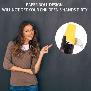 PHILODOGS Healthy Dustless Sidewalk Chalk With Paper Holder - 20 Colored Pieces for Non-Toxic Outdoor Art Play, School Blackboards and Washable Toddler Drawing and Writing.