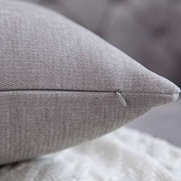 Anickal Light Grey Decorative Pillow Covers Set