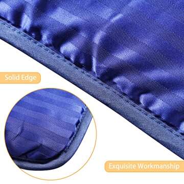 ZPECC Toddler Bedding Set - 4 Piece Soft Crib Bedding Set for Boys, Includes Toddler Comforter, Flat Sheet, Fitted Sheet and Pillowcase, Blue Stripe