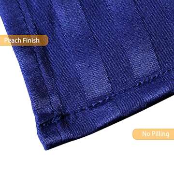 ZPECC Toddler Bedding Set - 4 Piece Soft Crib Bedding Set for Boys, Includes Toddler Comforter, Flat Sheet, Fitted Sheet and Pillowcase, Blue Stripe