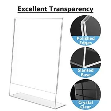 MaxGear Acrylic Sign Holder 3 Pack for Menus & Flyers
