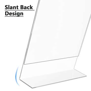 MaxGear Acrylic Sign Holder 3 Pack for Menus & Flyers