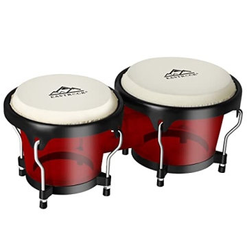 EastRock Bongo Drums Animal Skin Heads for All Ages