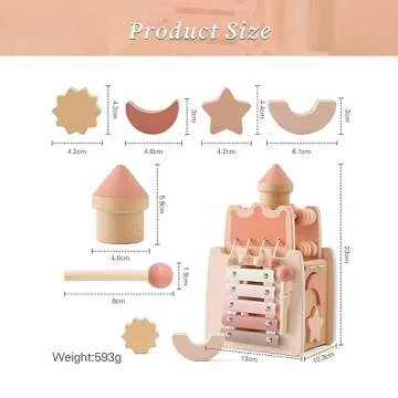 Wooden Baby Activity Cube for Toddlers 1 Year Old,5 in 1 Shape Sorter Abacus Beads Montessori Toys for Baby Girl 6 Months+, Early Educational Learning Toy for Girls 1 Year Up