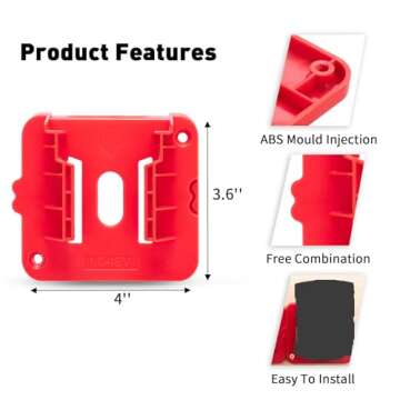 Crtbelfy Battery Holder Compatible for Milwaukee M18 18V Battery - 10 Pack for Wall Storage