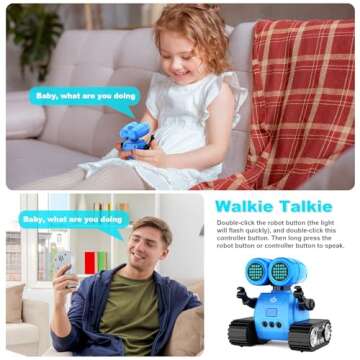 Hamourd Robot Toys for Boys Girls, Emo Robot with Walkie-Talkie Function, Gesture Sensing, Flexible Head & Arms, Programming Motion, Dance Moves, Music, Multi-Mode LED Eye, Toys for Ages