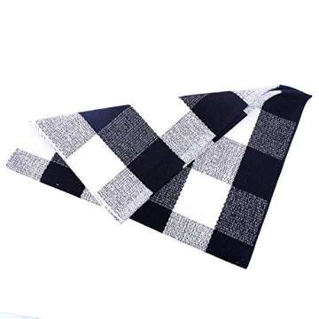 Cotton Buffalo Check Rugs Front Porch Rug Doormat 2' x 3' Plaid Rug Outdoor Buffalo Checkered Throw Rug Black and White Farmhouse Checkered Door Mat Washable Woven Mat (23.6"x35.4", Checkered Black)