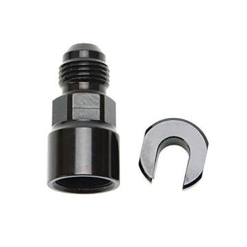 RUSSELL/EDEL 644123 EFI Adapter Fitting -6 An Male To 3/8" Sae Quick DiSConnect Female SCrew Type Bl...