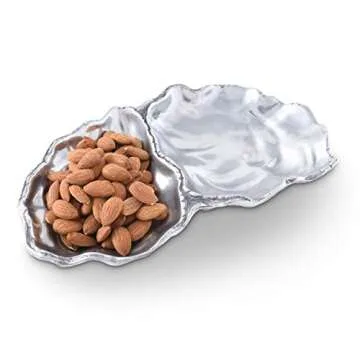 Arthur Court Aluminum Oyster Vanity Tray, Desktop Storage Organizer, Catchall, Valet, Nightstand or ...