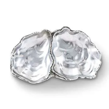 Arthur Court Aluminum Oyster Vanity Tray - Coastal Elegance