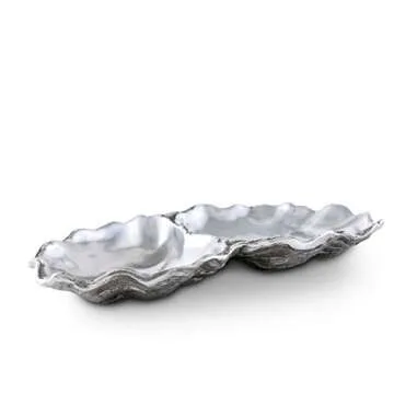 Arthur Court Aluminum Oyster Vanity Tray - Coastal Elegance