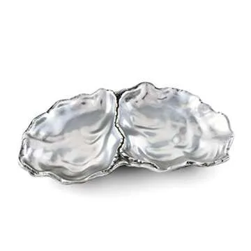 Arthur Court Aluminum Oyster Vanity Tray - Coastal Elegance