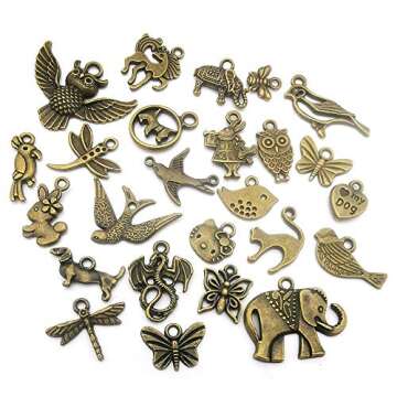 100pcs Bulk Lots Mini Antique Bronze Charms for Jewelry Making Supplies DIY Craft Material Accessories Bracelet Earring Charms Wholesale (HK421)