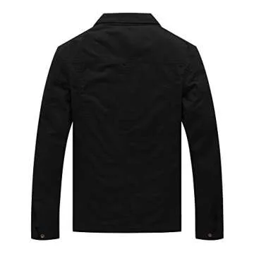 WenVen Men's Fashion Casual Cotton Canvas Military Jacket
